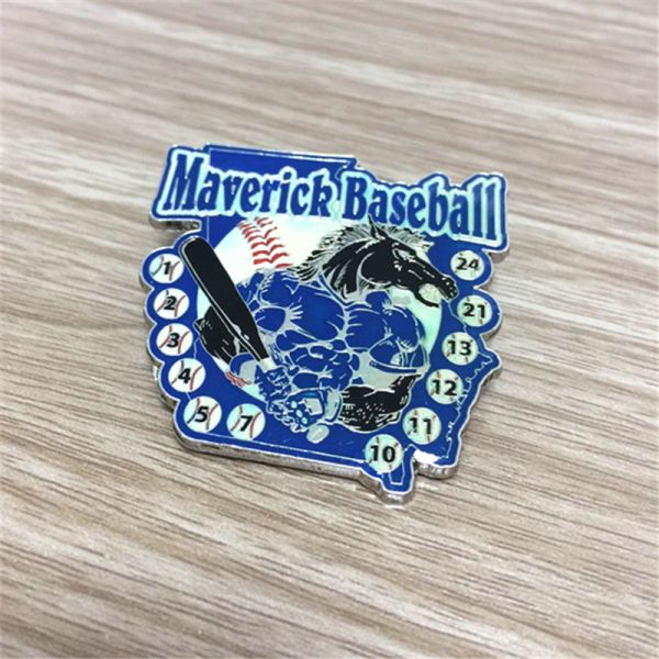 Vintage Potomac Grays Baseball Hard Enamel Pin – Batter Graphic & Team Member Initials Badge