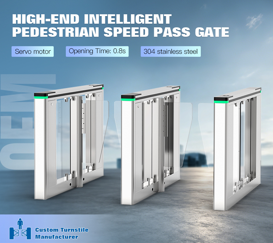 HCW CW427 High-End Servo Anti-Collision Swing Barrier Turnstile for Access Control