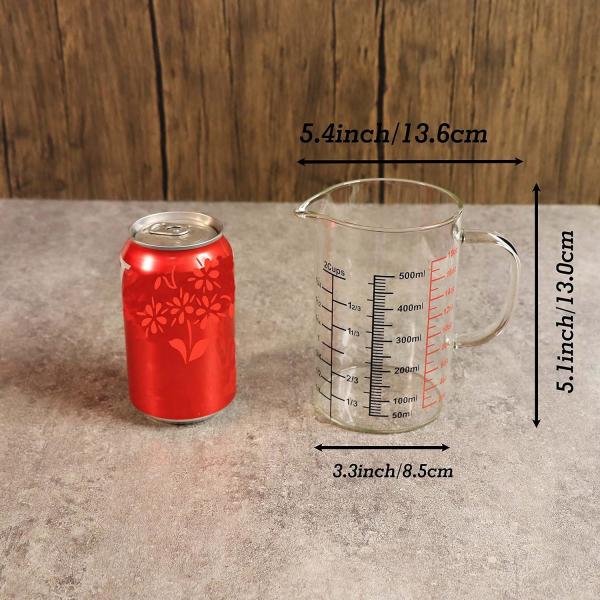 Glass Measuring Cup-[Insulated Handle | V-Shaped Spout]-Made Of High Borosilicate Glass Measuring Cup For Kitchen