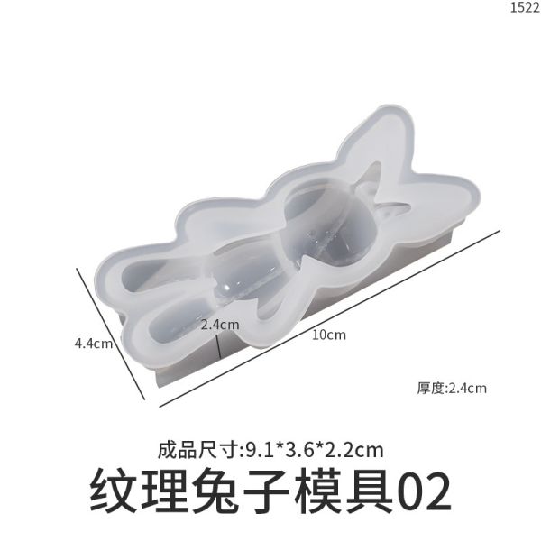 DIY Drip Glue Mirror Seam Rabbit Keychain Pendant Cute Rabbit Sitting Rabbit Silicone Mold