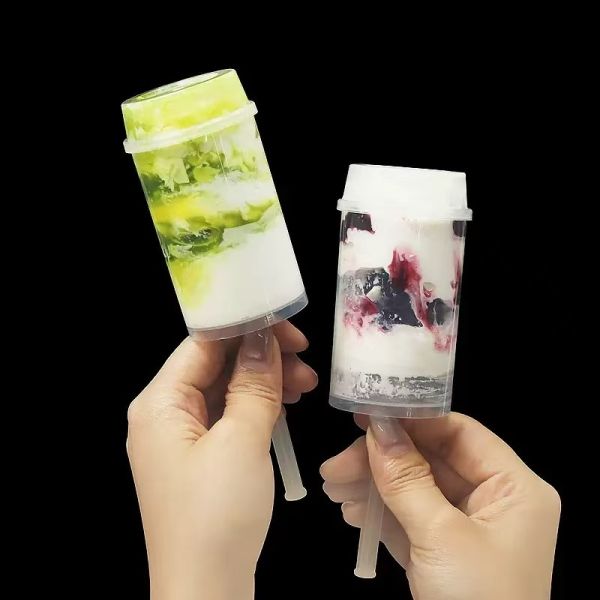 Food Grade Custom Push Pop Cake PET Tube Plastic Packaging Sushi Push Pop Container Cylinder Push Up Tube Packing