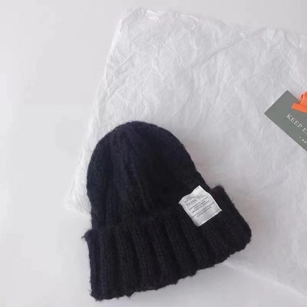 Customized Logo Solid Color Japanese Twist Knitted Hat for Autumn and Winter Students