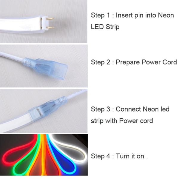 220V 110V 50m Indoor Outdoor Flex LED Neon Rope Light for Holiday Party Valentine Decoration Blue Yellow White