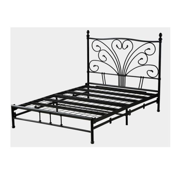 0.6mm Modern Black ODM Metal Double Bed Frame For Bedroom