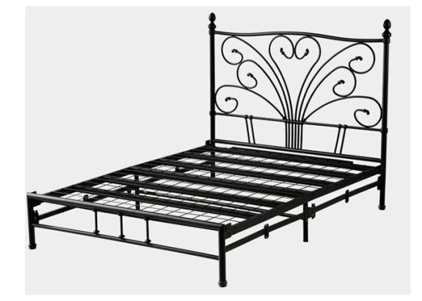 0.6mm Modern Black ODM Metal Double Bed Frame For Bedroom