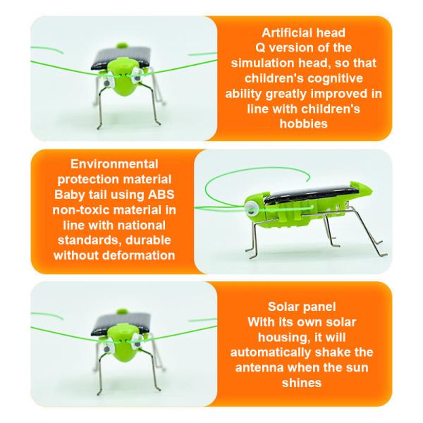 Abs Green Baby Toys Solar Powered Insect Toys Outdoor Kids Learning Solar Grasshopper