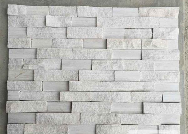 Natural Snow White Marble Stone Veneer Ledge Stone 60x15 40x15 Z Shape