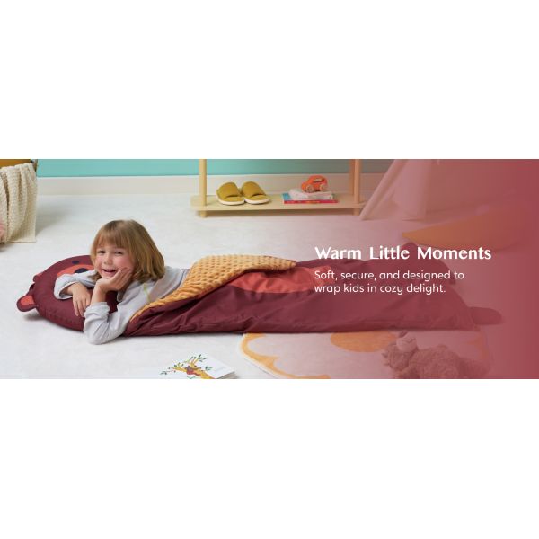Brown Bear Toddler Nap Mat with Pillow & Blanket 60