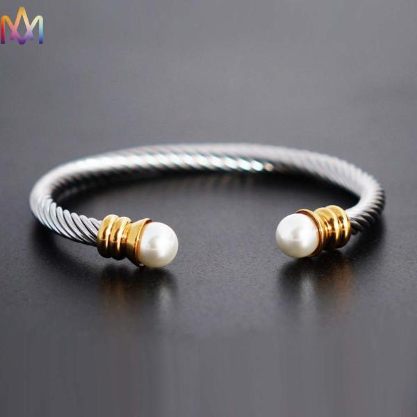 Twisted Cable Inspired Stainless Steel Cuff Bracelets 16g