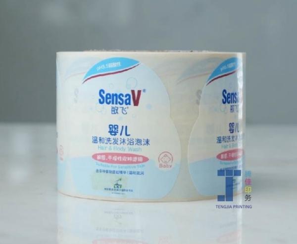 Flexo Printing Shampoo Sticker Label In Roll Packaging Durable