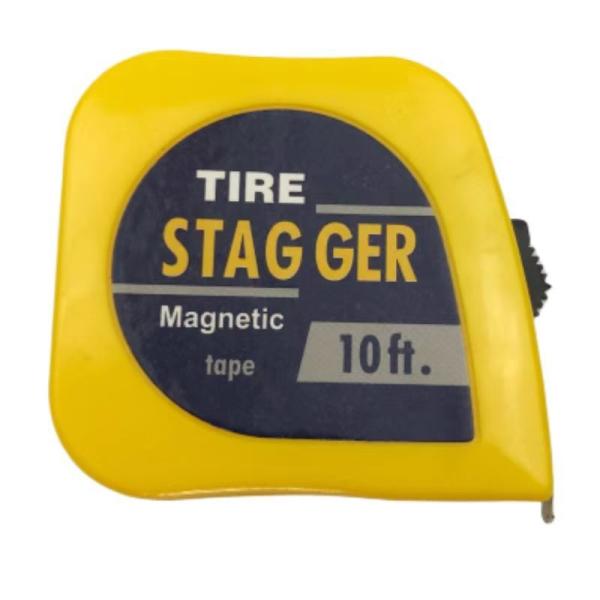Yellow 10 Feet Magnetic Racing Tire Stagger Tape Measure 1/4 Blade Width for Precision Measurement in Imperial Inch