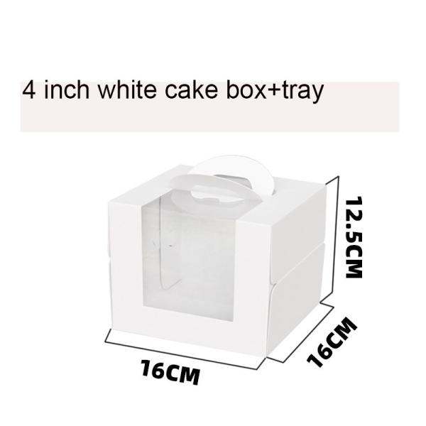 Белое открытое окно 3-дюймовое 4-дюймовое 6-дюймовое 8-дюймовое коробка для торта из неокрашенной бумаги