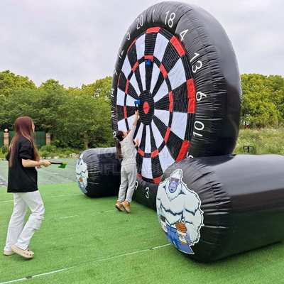 Commercial Inflatable Football Dart Target with Numbered Scoring Board Velcro Balls and Reinforced Base for Events and Team Games