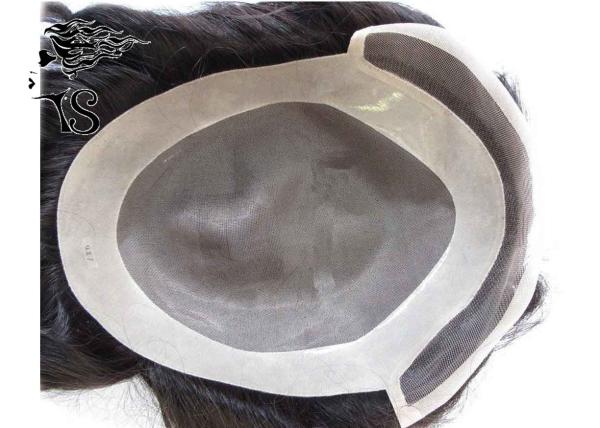 Real Indian Remy Toupee Hair Replacement System With Fine Mono Base 6 inch