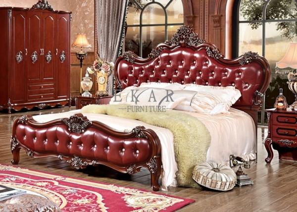 Classic bedroom furniture leather bed