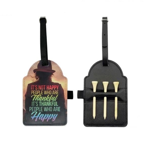 Blank PU Leather Sublimation Golf Tee Bag Tag Blanks Father'S Day Gift Custom Leather Golf Tee Holder
