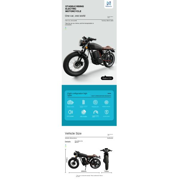 Long Range Electric Bikes Scooters Motorcycles Mopeds with Packing Size 1940/550/1050mm