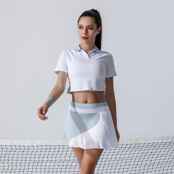 Claro - o golfe das mulheres azuis veste o badminton antiofuscante do tênis plissou senhoras da saia