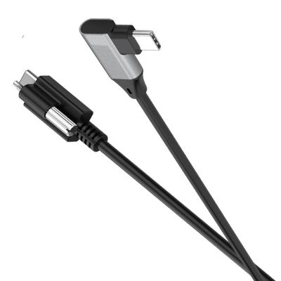 Câble USB C coudé à 90 degrés avec vis de fixation, 5m, pour la transmission de données vidéo, audio et alimentation