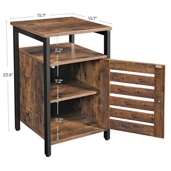 Nightstands with Cabinet, Industrial Bedside Table, Small Side Table, Bedroom Furniture, ULET62BX