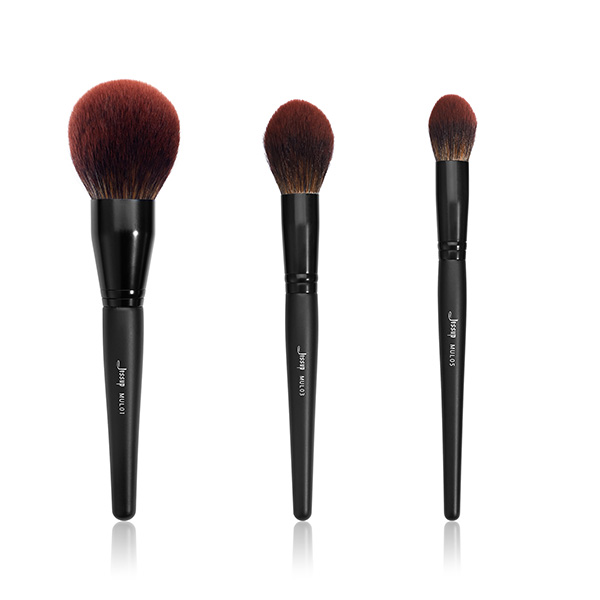 Jessup 3pcs Face Makeup Brush Se Black Shimmer Collection Powder Brush Private Label Makeup Brush Vendors T274