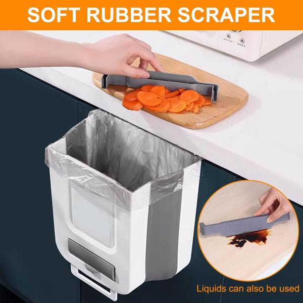 Cans Door Drawer Hanging Folding Waste Bin Handheld Cabinet Portable Wall Mounted Trash Can for Kitchen