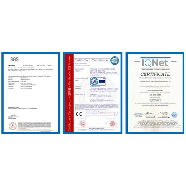 Taille commerciale Serre multispan Serre à protection UV