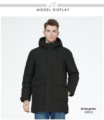 Parker Bio Mens Longline Puffer Jacket Mens Down Coat With 6 Pockets