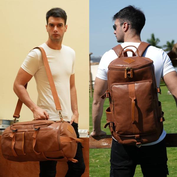 Stylish Men Weekender Duffel Travel Bag Customized PU leather Material
