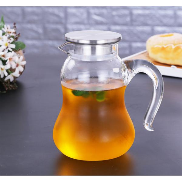Кувшин воды ясности Пырекс стеклянный с теплостойким тыквы крышки СС Инфузер форменное