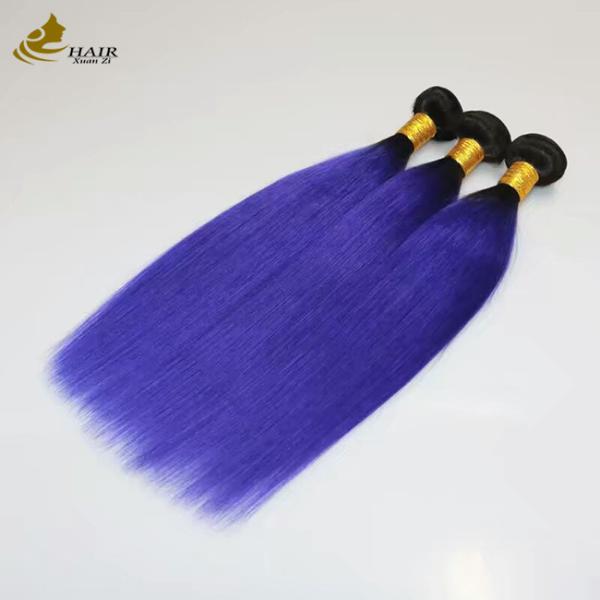 Popular Color Remy Human Hair Weave Blue Color Ombre Human Hair Extensions