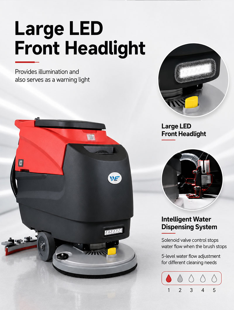Hotsale Intelligent Convenient Floor Cleaning Machine 60L Cordless Battery Auto Floor Scrubber for Narrow Aisle