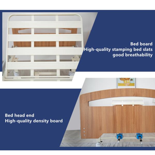 Adjustable Manual Hospital Bed Back Raising Hospital Style Beds Wooden Bed Head With Rails