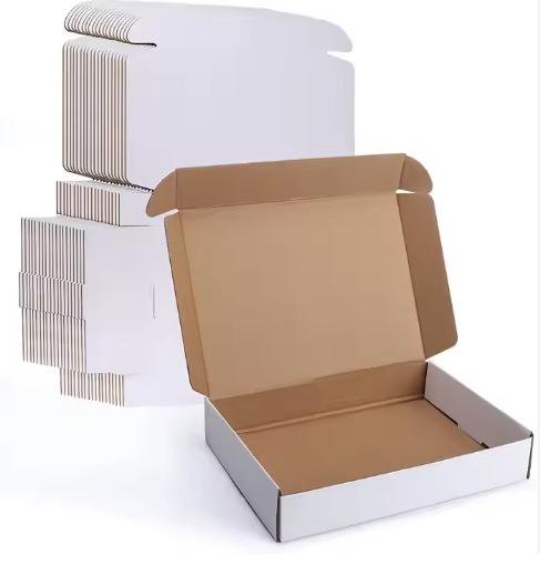 30x20x5cm White Corrugated Mailer Box Custom E-commerce Packaging