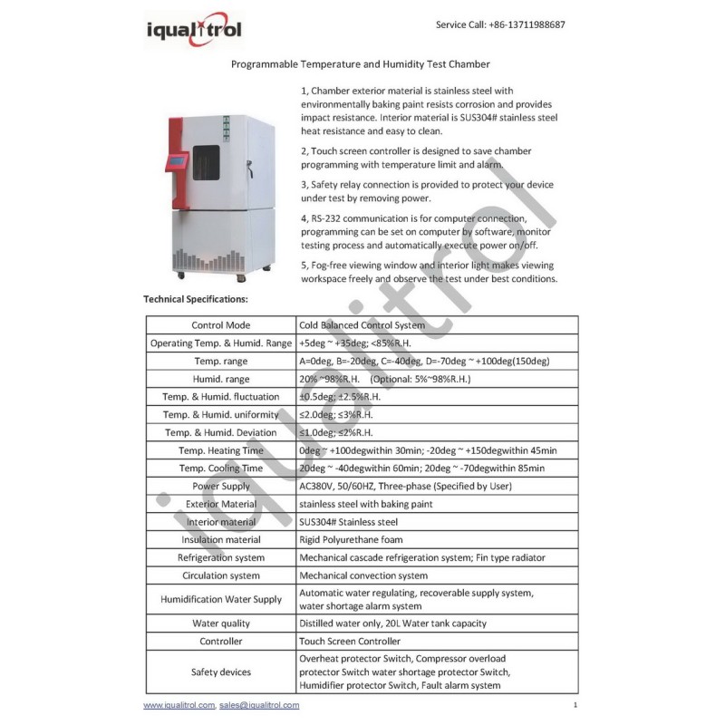 Cold Balanced Control Programmable Temperature and Humidity Environmental Test Chamber