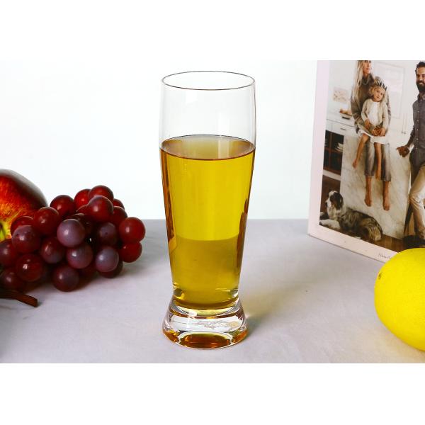 Clear Elongated 350ml Lead Free Crystal Beer Glasses For Restaurant