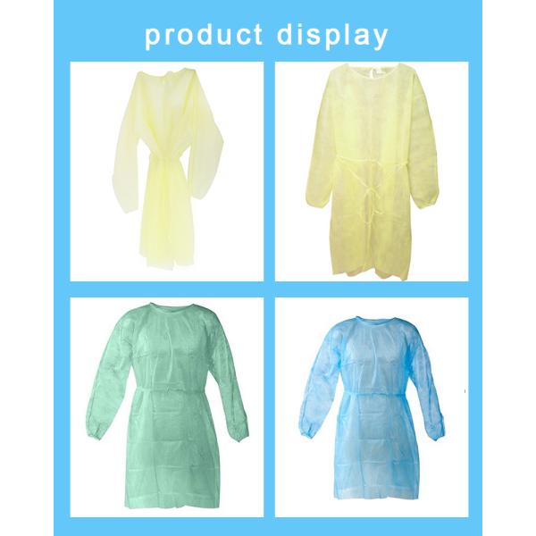 120*140cm SMS Disposable Isolation Gown Blue/Yellow Color Disposable Medical Items