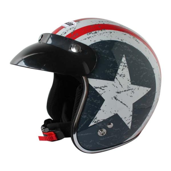Replace/Repair Open Face Helmet with Visor Washable Sponge Lining Classic Retro Style