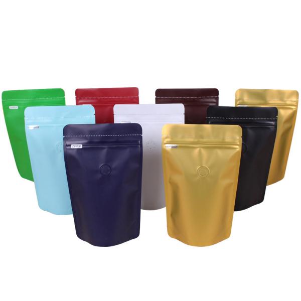 Friendly China Supplier Custom Color Printing Zipper Top One Way Valve Pink Foil Coffee Bags