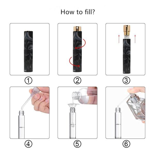 Mini botella cosmética vacía recargable de la botella 10ml del espray del atomizador del perfume del viaje