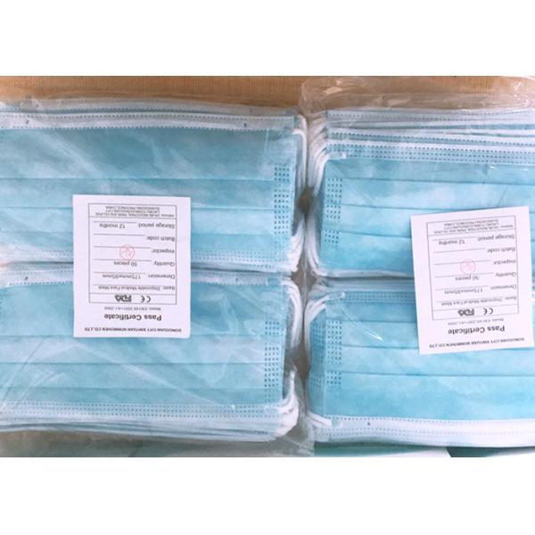 Block Coronavirus 3 Ply Disposable Face Mask Aseptic Melt Blown Cloth Blue Mask