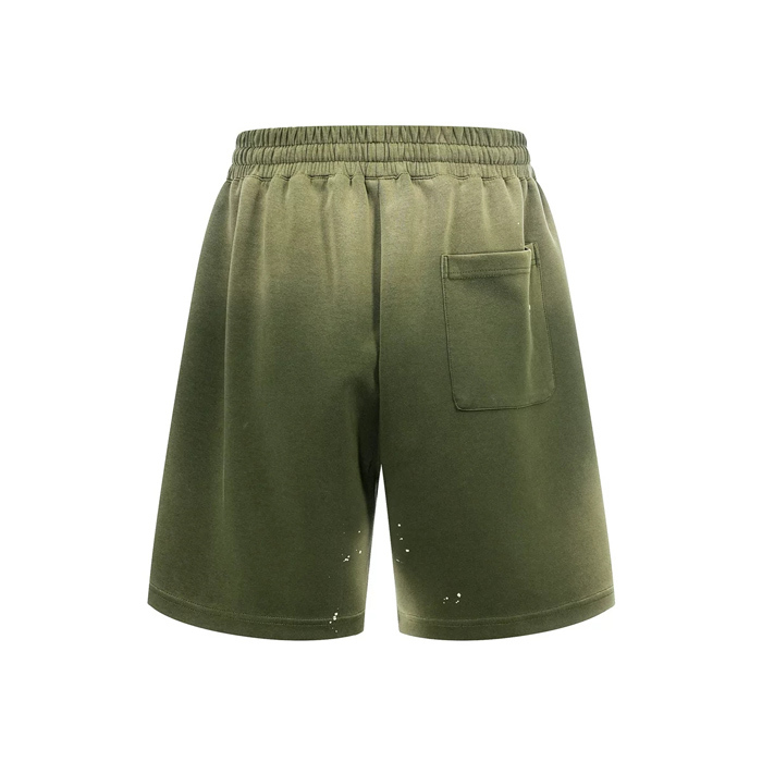 Washed Drawstring Knee Length Shorts Gradient Cotton Blend Stretch Shorts Vintage