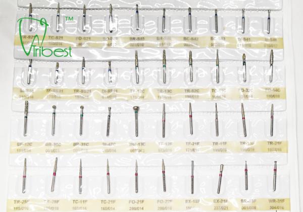 Silver Dental Diamond Burs , Friction Grip Dental Burs For High Speed Handpiece