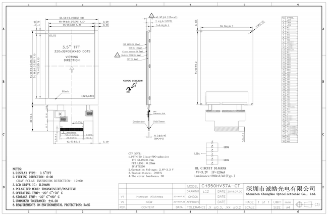 SPI 3,5 дюймовый сенсорный экран Lcd модуль Ctp Rgb Tft Screen Panel Multi Touch