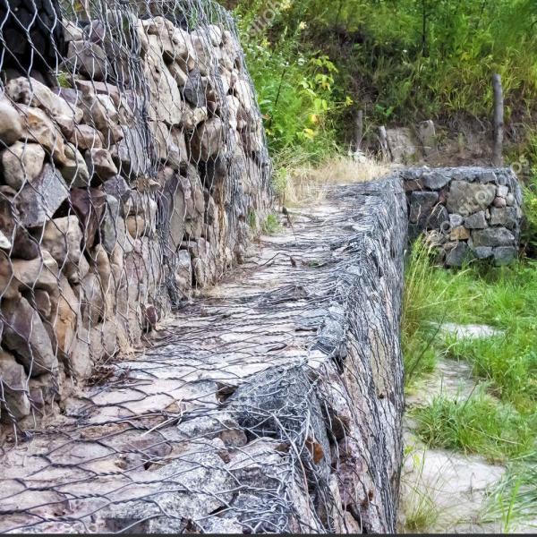 resistência do tempo de 100mmx120mm Mesh Galvanized Hexagonal Gabion Basket