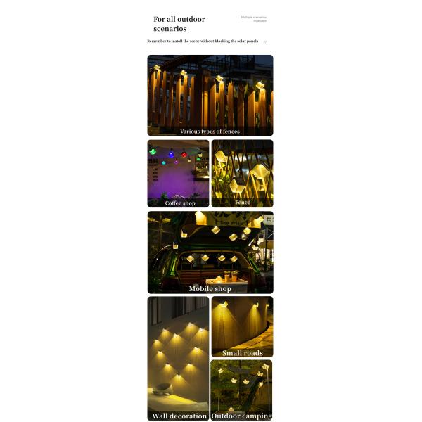 Solar Powered Ice Brick Chandelier Automatic and Waterproof for Outdoor Villa Hanging