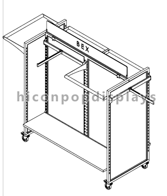 Winter Outwear Clothing Retail Store Fixtures , Metal Shelf Racks