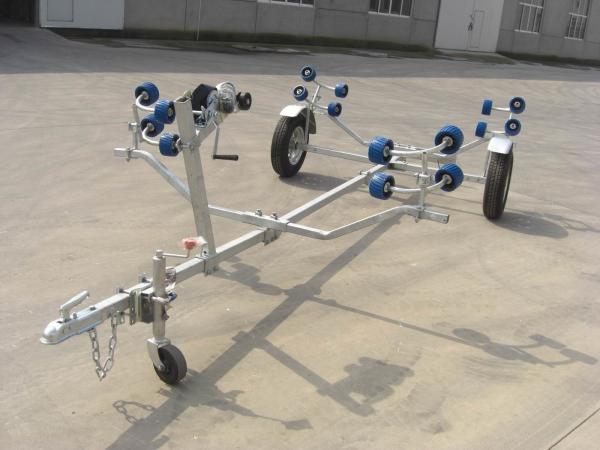 Collapsible Boat Trailer With Two Axle , Galvanized Steel 4.5m Folding Boat Trailer
