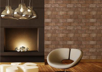3D Brick Printing Natural Style Modern Removable Wallpaper , 0.53*10M PVC Material