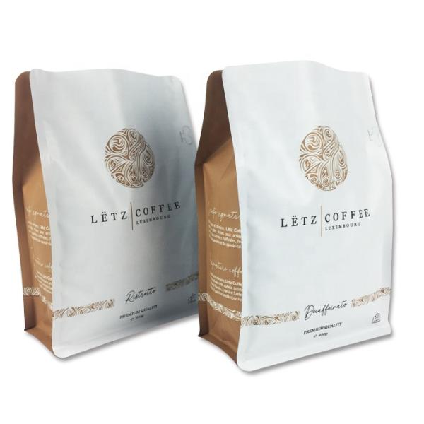 Flat Bottom Biodegradable Kraft Paper Tea Bag 250g Side Gusset